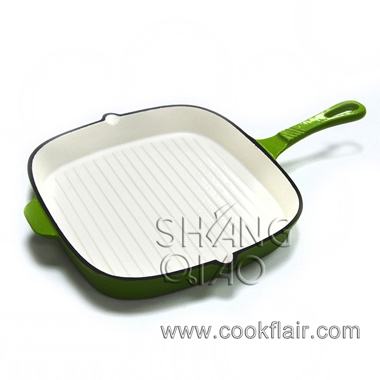 Enameled Square Cast Iron Grill Pan