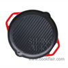 Enamel Cast Iron Grill Pan with Double Handle