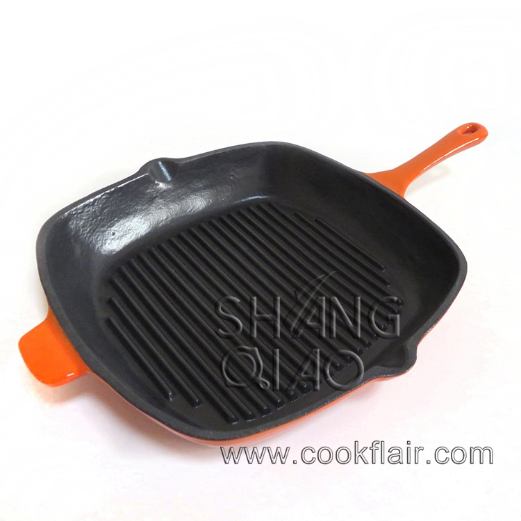 Enameled Cast Iron Square Grill Pan